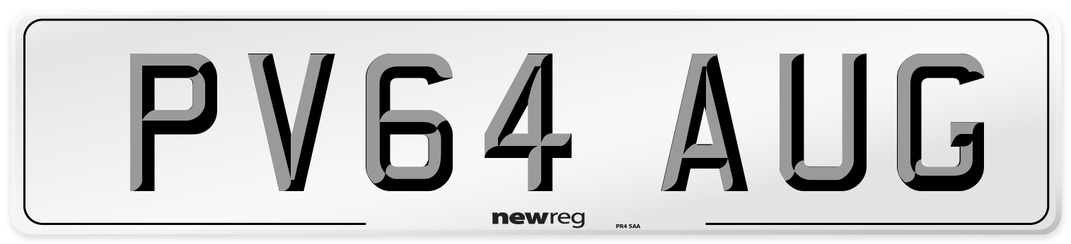 PV64 AUG Number Plate from New Reg